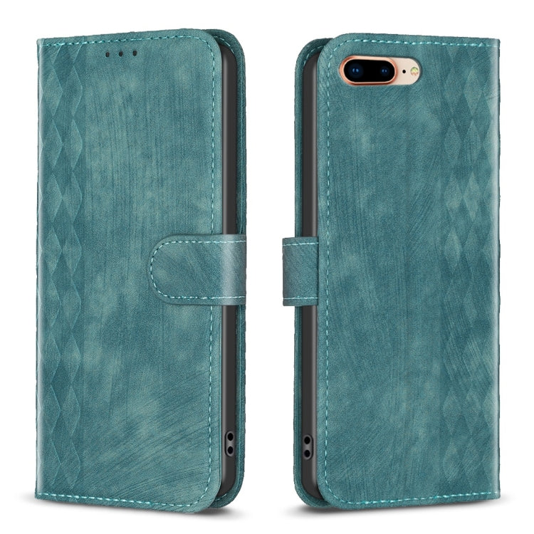 Plaid Embossed Leather Phone Case, For iPhone 7 Plus / 8 Plus