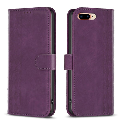 Plaid Embossed Leather Phone Case, For iPhone 7 Plus / 8 Plus