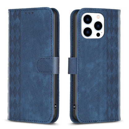 Plaid Embossed Leather Phone Case, For iPhone 15 Pro Max, For iPhone 14, For iPhone 14 Plus, For iPhone 14 Pro