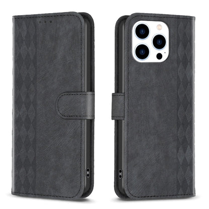 Plaid Embossed Leather Phone Case, For iPhone 15 Pro Max, For iPhone 14, For iPhone 14 Plus, For iPhone 14 Pro