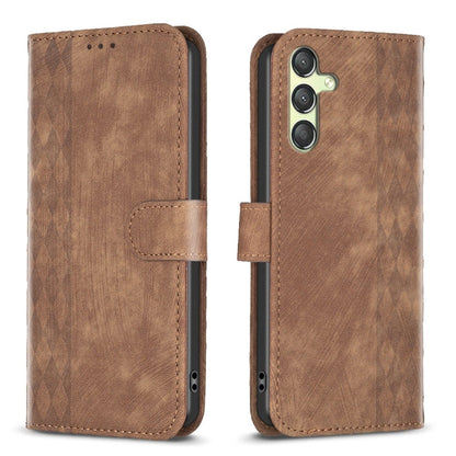 Plaid Embossed Leather Phone Case, For Samsung Galaxy A14 4G/5G, For Samsung Galaxy A22 4G, For Samsung Galaxy A23, For Samsung Galaxy A24 4G