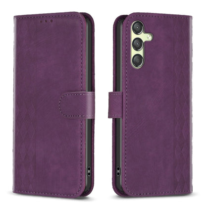 Plaid Embossed Leather Phone Case, For Samsung Galaxy A14 4G/5G, For Samsung Galaxy A22 4G, For Samsung Galaxy A23, For Samsung Galaxy A24 4G