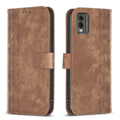 Plaid Embossed Leather Phone Case, For Nokia C12, For Nokia G42/G310, For Nokia C22, For Nokia C32