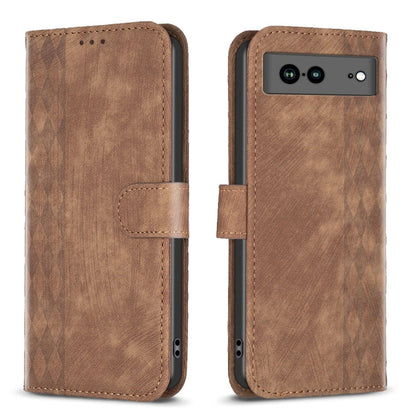 Plaid Embossed Leather Phone Case, For Google Pixel 7, For Google Pixel 7a, For Google Pixel 7 Pro, For Google Pixel 8