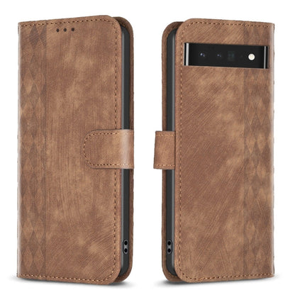 Plaid Embossed Leather Phone Case, For Google Pixel 7, For Google Pixel 7a, For Google Pixel 7 Pro, For Google Pixel 8