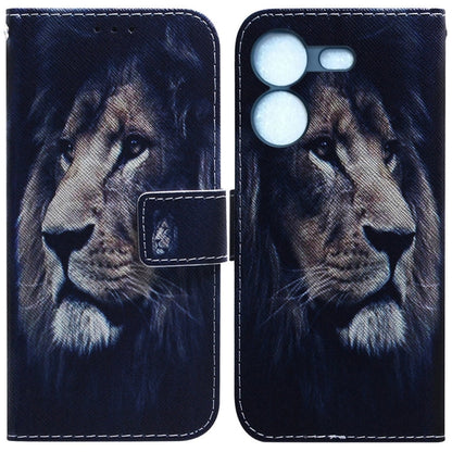Coloured Drawing Flip Leather Phone Case, For Tecno Pova 5