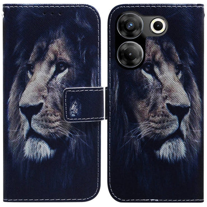 Coloured Drawing Flip Leather Phone Case, For Tecno Camon 20 Pro 4G / 20, For Tecno Spark 10 5G
