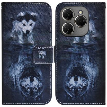 Coloured Drawing Flip Leather Phone Case, For Tecno Spark 20 Pro+ 4G, For Tecno Spark 20 Pro