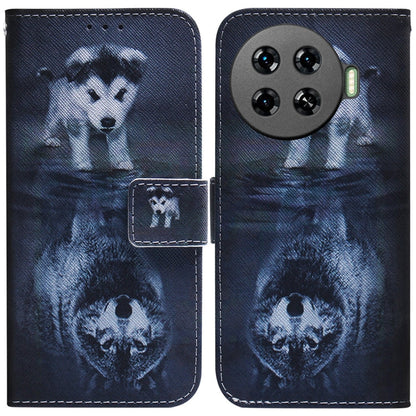 Coloured Drawing Flip Leather Phone Case, For Tecno Spark 20 Pro+ 4G, For Tecno Spark 20 Pro