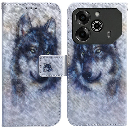 Coloured Drawing Flip Leather Phone Case, For Tecno Pova 6 Neo, For Tecno Pova 6 Pro / Pova 6