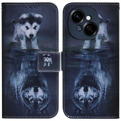 Coloured Drawing Flip Leather Phone Case, For Tecno Spark Go 1 / Pop 9 Pro, For Tecno Camon 30 Premier 5G