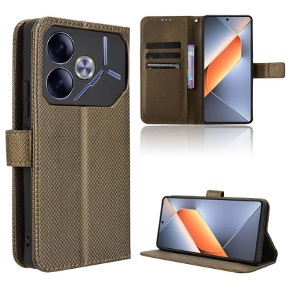Diamond Texture Leather Phone Case, For Tecno Spark 20 Pro 5G, For Tecno Camon 30 Premier 5G, For Tecno Pova 6 Neo 4G, For Tecno Pova 6 4G