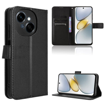 Diamond Texture Leather Phone Case, For Tecno Spark 30 Pro 4G, For Tecno Spark 30 4G, For Tecno Spark Go 1 / Pop 9 / Spark Go 2025, For Tecno Spark 30C 4G