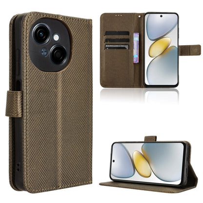 Diamond Texture Leather Phone Case, For Tecno Spark 30 Pro 4G, For Tecno Spark 30 4G, For Tecno Spark Go 1 / Pop 9 / Spark Go 2025, For Tecno Spark 30C 4G