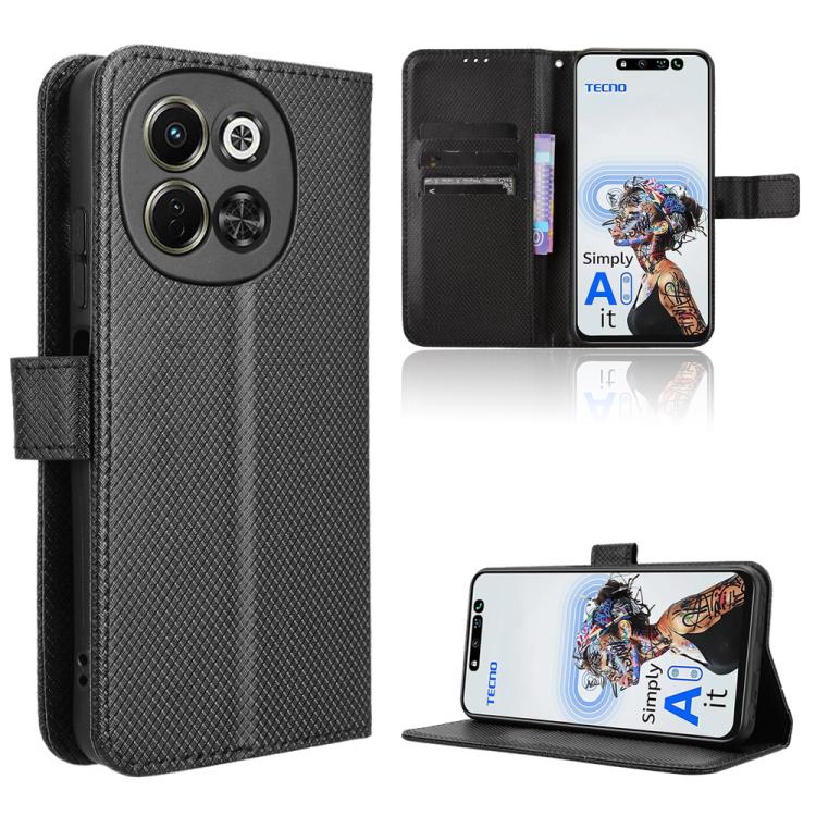 Diamond Texture Leather Phone Case, For Tecno Camon 30S 4G / 30S Pro 4G, For Tecno Pova 6 Neo 5G / Spark 30 5G, For Tecno Spark 30 Pro 4G, For Tecno Spark 30 4G