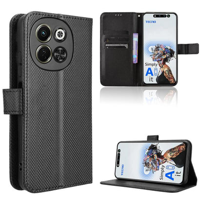Diamond Texture Leather Phone Case, For Tecno Camon 30S 4G / 30S Pro 4G, For Tecno Pova 6 Neo 5G / Spark 30 5G, For Tecno Spark 30 Pro 4G, For Tecno Spark 30 4G
