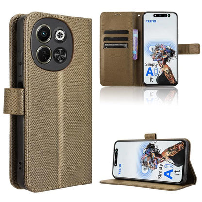 Diamond Texture Leather Phone Case, For Tecno Camon 30S 4G / 30S Pro 4G, For Tecno Pova 6 Neo 5G / Spark 30 5G, For Tecno Spark 30 Pro 4G, For Tecno Spark 30 4G
