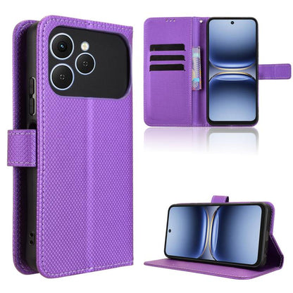 Diamond Texture Leather Phone Case, For Tecno Spark 40 Pro+ 4G, For Tecno Spark 40 Pro 4G, For Tecno Spark 40 4G, For Tecno Pova 7 Ultra 5G
