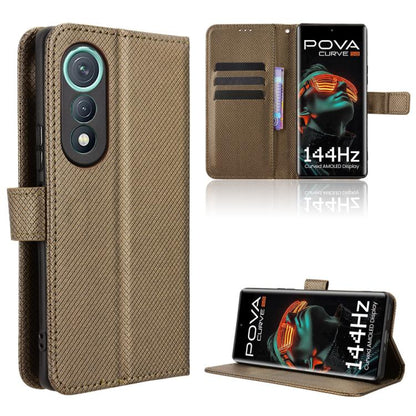 Diamond Texture Leather Phone Case, For Tecno Pova Curve 5G, For Tecno Camon 40 Pro 4G / 5G, For Tecno Camon 40 Premier 5G, For Tecno Camon 40 4G