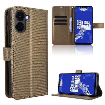 Diamond Texture Leather Phone Case, For Tecno Camon 50 4G, For Tenco Spark Go 3, For Tecno Spark Slim, For Tecno Spark 40C