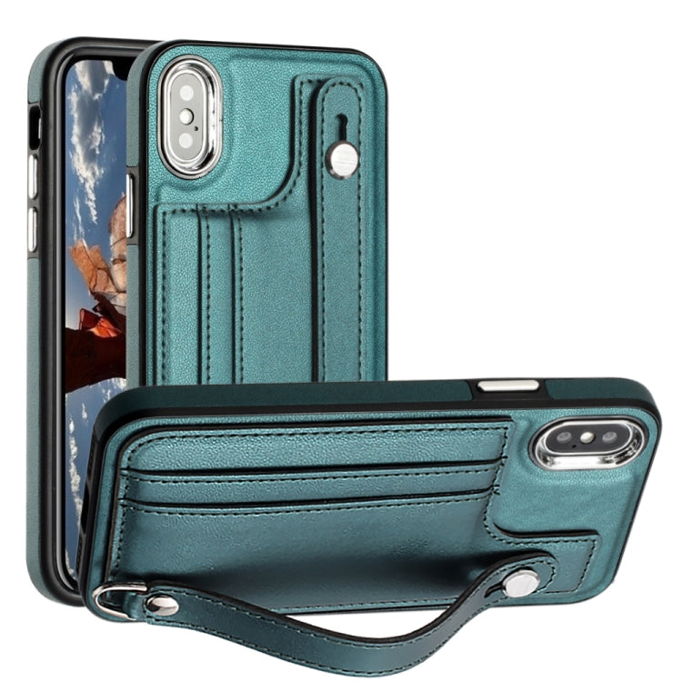 Shockproof Leather Phone Case with Wrist Strap, For iPhone XS Max, For iPhone XR, For iPhone X / XS, For iPhone SE 2022/SE 2020/6/7/8