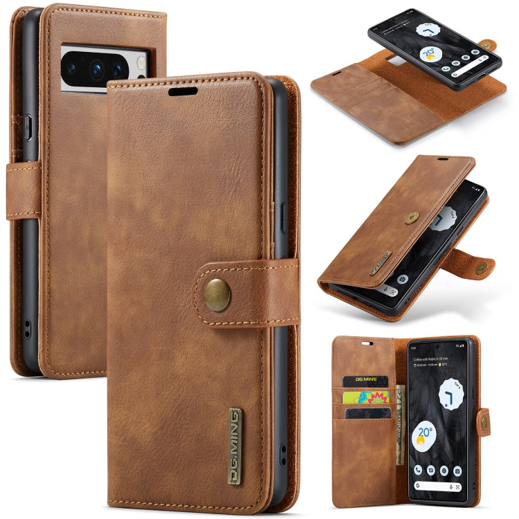 DG.MING Crazy Horse Texture Detachable Magnetic Leather Phone Case, For Google Pixel 10a, For Google Pixel 9a, For Google Pixel 8a, For Google Pixel 8 Pro