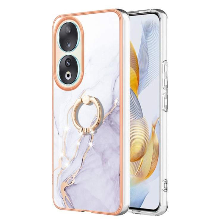 Electroplating Marble IMD TPU Phone Case with Ring Holder, For Honor X9b, For Honor X6a, For Honor 90 Lite 5G, For Honor 90 5G