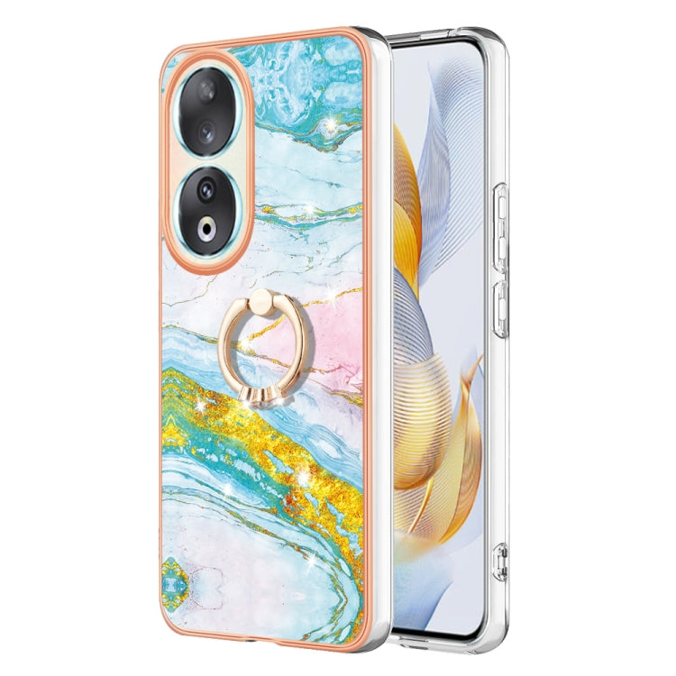 Electroplating Marble IMD TPU Phone Case with Ring Holder, For Honor X9b, For Honor X6a, For Honor 90 Lite 5G, For Honor 90 5G