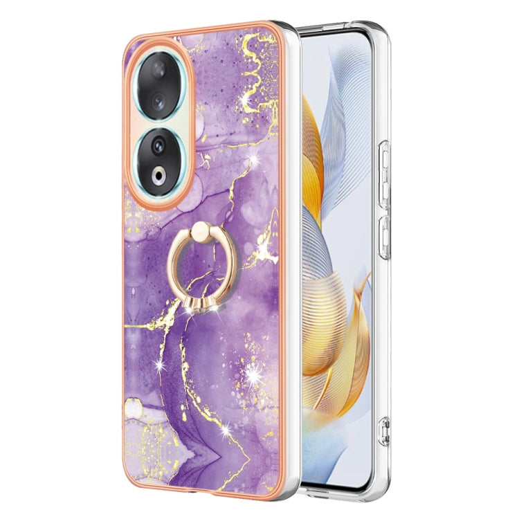 Electroplating Marble IMD TPU Phone Case with Ring Holder, For Honor X9b, For Honor X6a, For Honor 90 Lite 5G, For Honor 90 5G