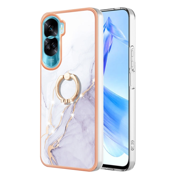 Electroplating Marble IMD TPU Phone Case with Ring Holder, For Honor X9b, For Honor X6a, For Honor 90 Lite 5G, For Honor 90 5G