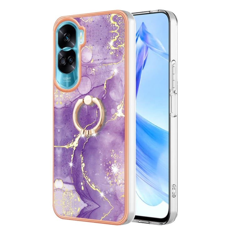 Electroplating Marble IMD TPU Phone Case with Ring Holder, For Honor X9b, For Honor X6a, For Honor 90 Lite 5G, For Honor 90 5G