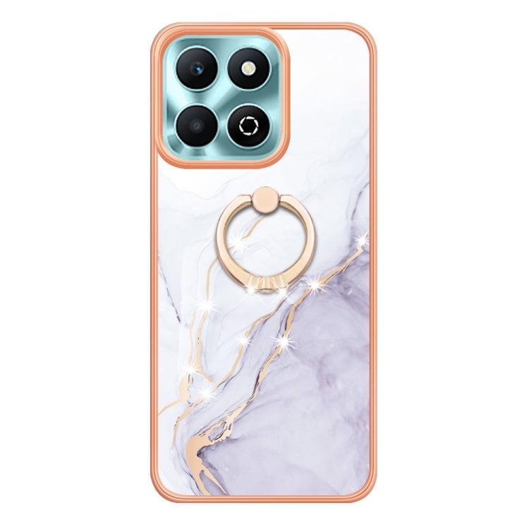 Electroplating Marble IMD TPU Phone Case with Ring Holder, For Honor X6b, For Honor 200 Lite Global, For Honor X7b 4G / 5G, For Honor X8b