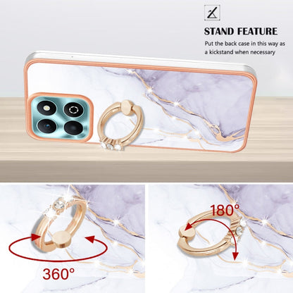 Electroplating Marble IMD TPU Phone Case with Ring Holder, For Honor X6b, For Honor 200 Lite Global, For Honor X7b 4G / 5G, For Honor X8b