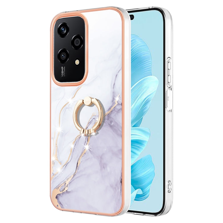 Electroplating Marble IMD TPU Phone Case with Ring Holder, For Honor X6b, For Honor 200 Lite Global, For Honor X7b 4G / 5G, For Honor X8b