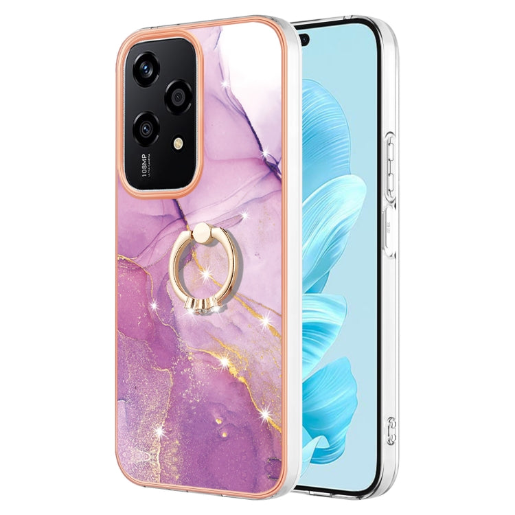 Electroplating Marble IMD TPU Phone Case with Ring Holder, For Honor X6b, For Honor 200 Lite Global, For Honor X7b 4G / 5G, For Honor X8b