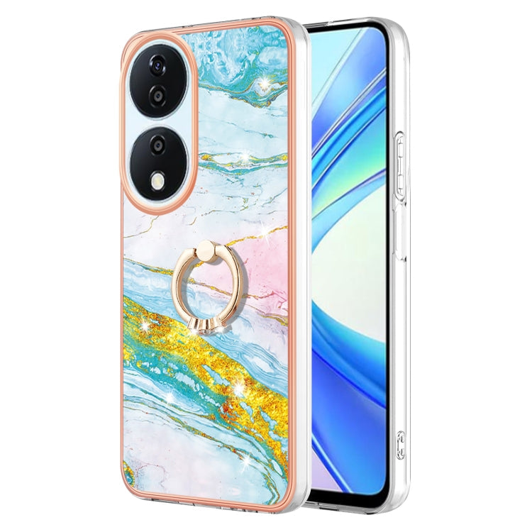 Electroplating Marble IMD TPU Phone Case with Ring Holder, For Honor X6b, For Honor 200 Lite Global, For Honor X7b 4G / 5G, For Honor X8b