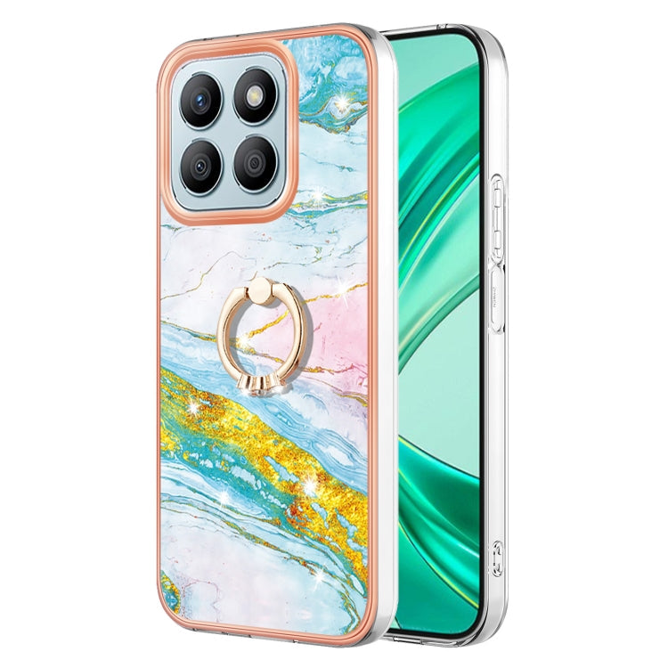 Electroplating Marble IMD TPU Phone Case with Ring Holder, For Honor X6b, For Honor 200 Lite Global, For Honor X7b 4G / 5G, For Honor X8b