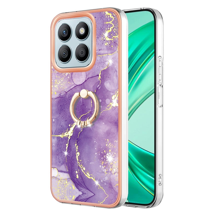 Electroplating Marble IMD TPU Phone Case with Ring Holder, For Honor X6b, For Honor 200 Lite Global, For Honor X7b 4G / 5G, For Honor X8b