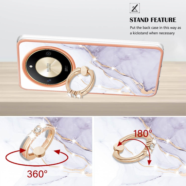 Electroplating Marble IMD TPU Phone Case with Ring Holder, For Honor X9b, For Honor X6a, For Honor 90 Lite 5G, For Honor 90 5G