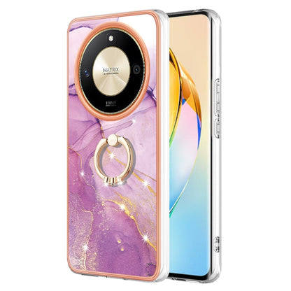 Electroplating Marble IMD TPU Phone Case with Ring Holder, For Honor X9b, For Honor X6a, For Honor 90 Lite 5G, For Honor 90 5G