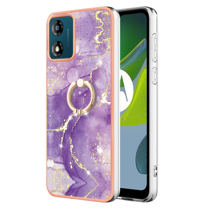 Electroplating Marble IMD TPU Phone Case with Ring Holder, For Motorola Moto G14, For Motorola Moto E13, For Motorola Moto G53 5G