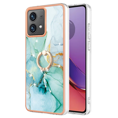Electroplating Marble IMD TPU Phone Case with Ring Holder, For Motorola Moto G04 4G / G24 4G, For Motorola Moto G34, For Motorola Moto G84, For Motorola Moto G54