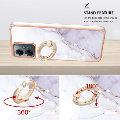 Electroplating Marble IMD TPU Phone Case with Ring Holder, For Motorola Moto G14, For Motorola Moto E13, For Motorola Moto G53 5G