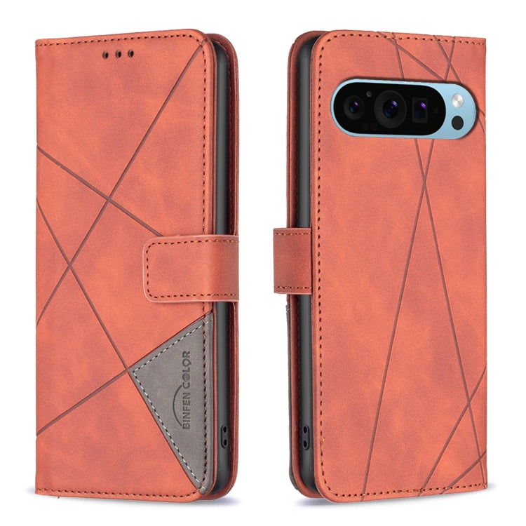 Magnetic Buckle Rhombus Texture Leather Phone Case, For Google Pixel 10a, For Google Pixel 9A, For Google Pixel 9 Pro, For Google Pixel 9