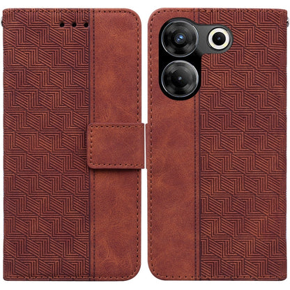 Geometric Embossed Leather Phone Case, For Tecno Camon 20 Pro 5G, For Tecno Pova 5, For Tecno Spark 10 5G, For Tecno Spark 10 Pro