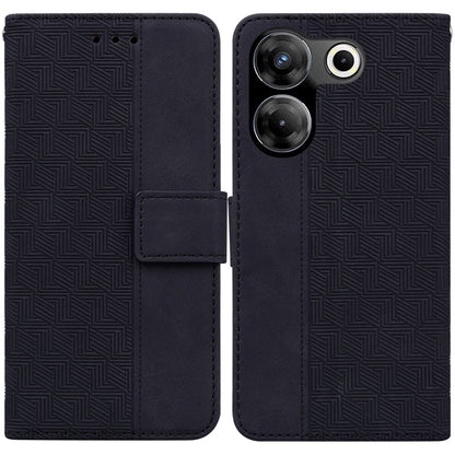 Geometric Embossed Leather Phone Case, For Tecno Camon 20 Pro 5G, For Tecno Pova 5, For Tecno Spark 10 5G, For Tecno Spark 10 Pro