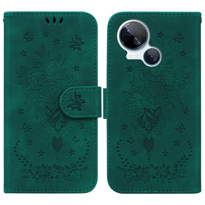 Butterfly Rose Embossed Leather Phone Case, For Tecno Camon 20 Pro 4G, For Tecno Pova 5, For Tecno Spark 10 5G, For Tecno Spark 10 Pro