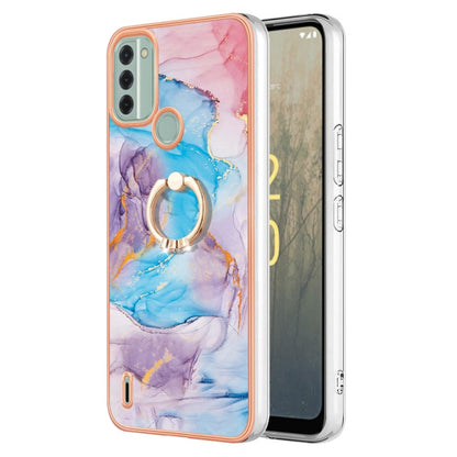 Electroplating IMD TPU Phone Case with Ring, For Nokia C12, For Nokia C31