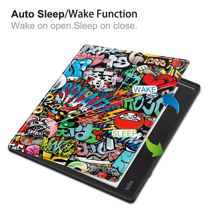 Painted Deformation TPU Leather Smart Tablet Case, For Kobo Elipsa 2E
