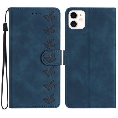 Seven Butterflies Embossed Leather Phone Case, For iPhone 13 mini, For iPhone 12, For iPhone 12 Pro Max, For iPhone 12 Pro